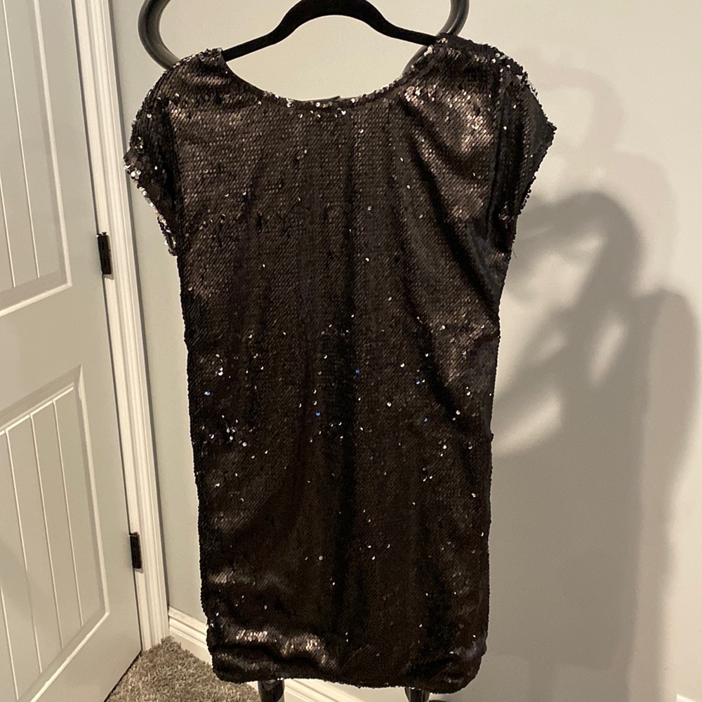 Tobi black sequin shift dress